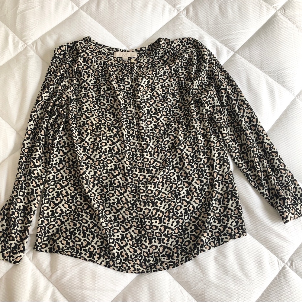 Loft cheetah print blouse size MP